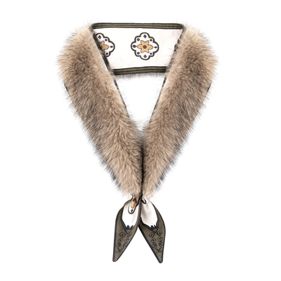 BALIANG「捌樑」 箍 'hoop' 窗格纹牛角环扣围巾双面长方巾领巾