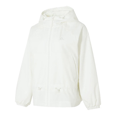 adidas阿迪达斯梭织外套26春女宽松休闲防风户外连帽夹克 KS2809
