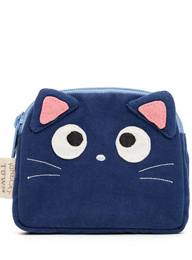 日本设计kine猫纯棉口红拉链袋