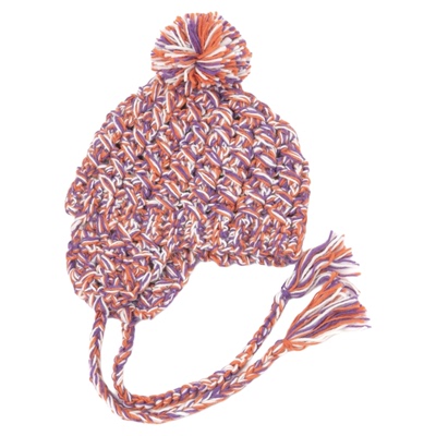 niko and ... 针织帽2025冬季新款撞色流苏毛球护耳长辫帽593668