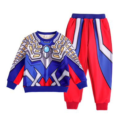 ULTRAMAN奥特曼正版童装儿童长袖男童冬季加厚服装加绒卫衣套装