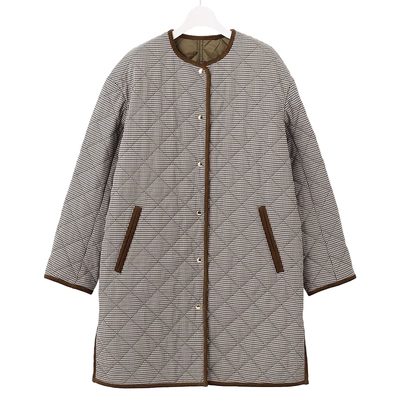 通勤宽松圆领中长款夹袄商场同款