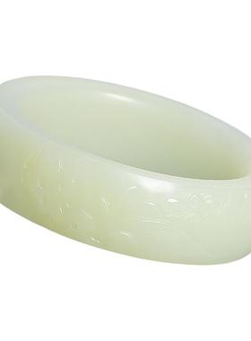 珪宝和田玉黄玉宽条玉镯子