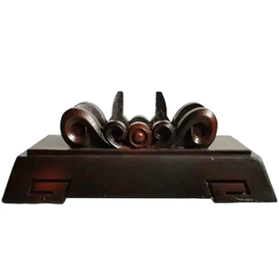 回形纹底座树脂摆放托盘艺术创意通用仿实木摆件托架石头奇石底座