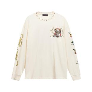 Ed Hardy埃德哈迪春季流行新款美式复古潮牌时尚男士休闲长袖T恤