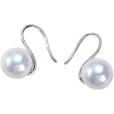 诸暨淡水珍珠耳钩女正圆强光高跟鞋耳环S925银防过敏气质耳饰礼物