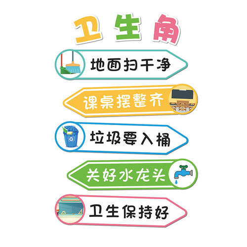 班级文化墙布置开学文化建设图书卫生植物角墙贴开学教室氛围装饰