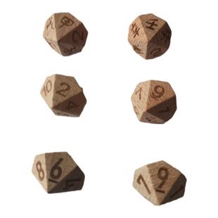 多面体游戏道具10面天干0-9数字1-10木骰子教学道具算术色子配件