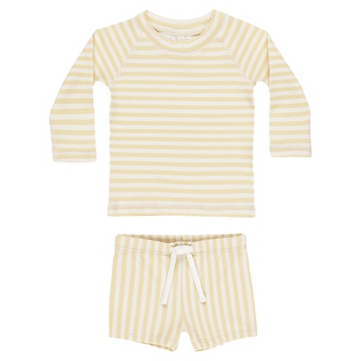 条纹长袖分体泳衣套装宝宝