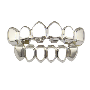 抖音表演嘻哈牙套镀金八颗金牙套说唱圣诞万圣节Teeth Grillz道具