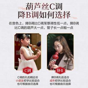 民族葫芦丝初学者儿童C调降专业芦乐器小学生胡成人型演奏丝用B调