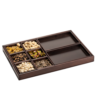 围炉冰茶茶点干果盘家用客厅木质茶托盘零食水果摆放盘糖果盒果盘