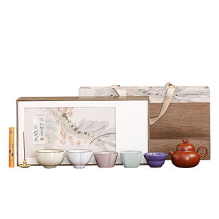 五大名窑茶具套装送长辈盖碗茶壶茶杯乔迁新居礼物新年送人实用