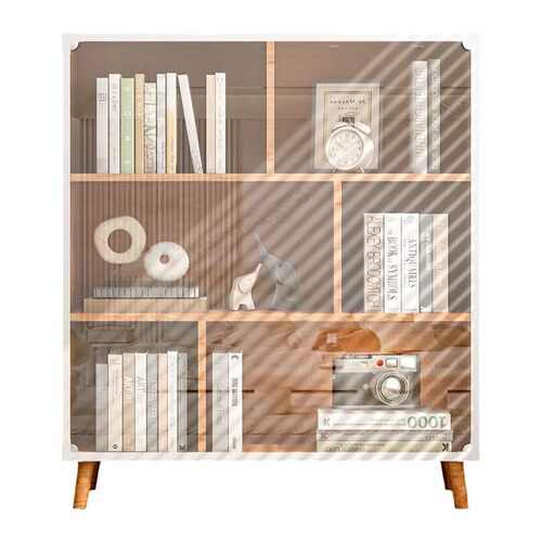 书架柜子遮挡帘透明开放式衣柜橱柜门帘防尘防水杂物帘子自粘磁吸