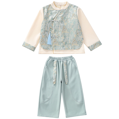 男童汉服套装加绒女童唐装表演服