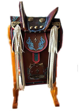 马鞍工艺品装饰纪念品实木摆件