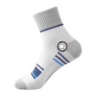 袜子男士四季款拼色条纹中筒透气秋冬季男运动袜子男简约百搭长袜