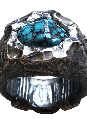 跋折罗vajra顽石粗犷复古戒指