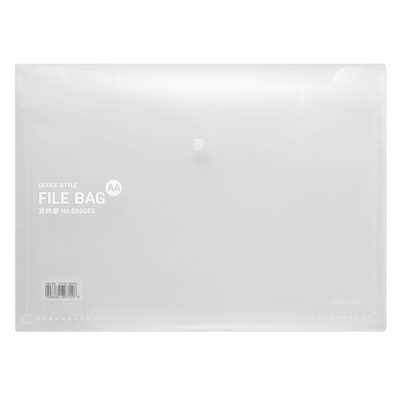 得力5505ES透明文件袋A4钮扣