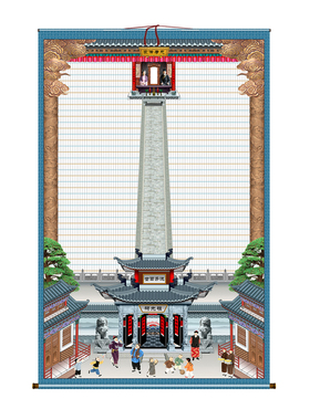 布料家谱族谱家堂轴子卷轴挂画