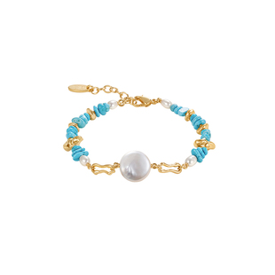 Amber Lollipop 巴洛克珍珠手链女天然绿松石手串轻奢小众礼物