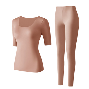 五分袖结婚新娘秀禾旗袍隐形内搭半袖打底衫女保暖内衣2025秋衣裤