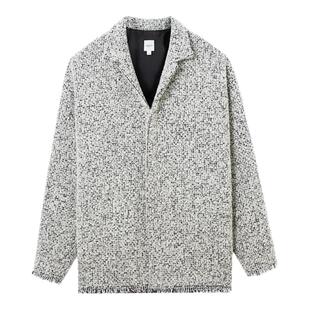 UNICAHOMME/羊毛流苏衬衫外套设计感开衫复古宽松男士