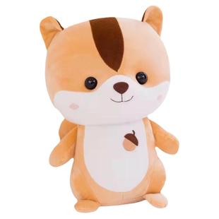 可爱小松鼠羽绒棉胖仓鼠松鼠公仔布娃娃毛绒玩具生日礼物抱枕玩偶