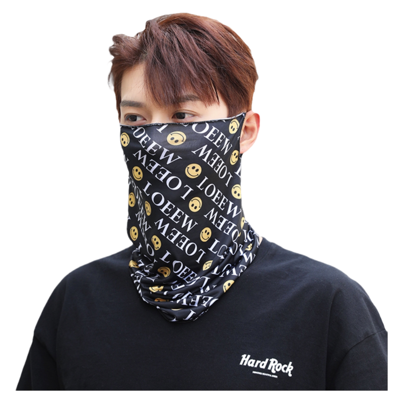 防晒面罩男女遮全脸挂耳面纱夏天薄款冰丝头巾运动护颈围脖套脸罩