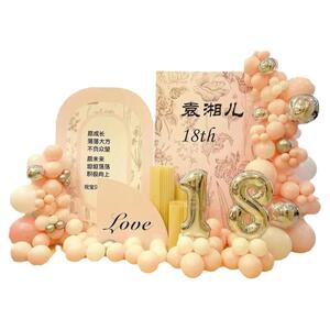 18岁成人礼网红同款生日布置答谢宴气球装饰场景背景kt板美品纸业