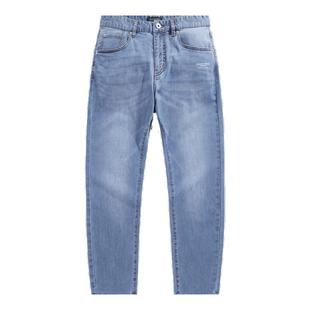 太平鸟男装 浅色修身牛仔裤休闲裤男