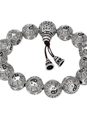 明日足银八卦男女款复古做旧念珠