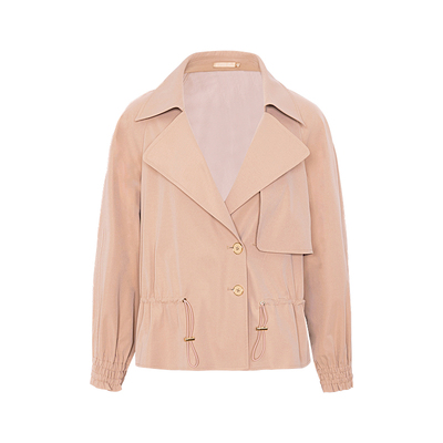 JESSIE减龄抽绳收腰短款风衣外套