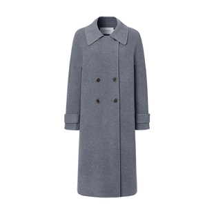 【超轻毛呢】VGRASS25秋冬新款WISH系列云朵感直身翻领大衣长款女