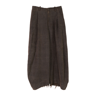 香云纱长裤半隐扣门襟休闲裤