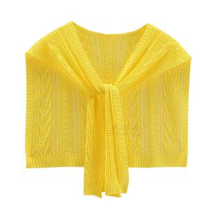 新款夏季冰丝棉镂空防晒小披肩女洋气薄款外搭装饰搭配无袖防晒衣