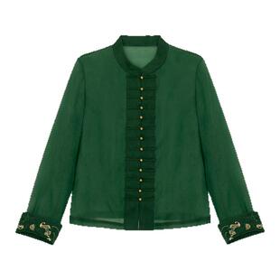宫小妍【翡翠绿葵】真丝26春波嬉新中式女装女装百搭外套