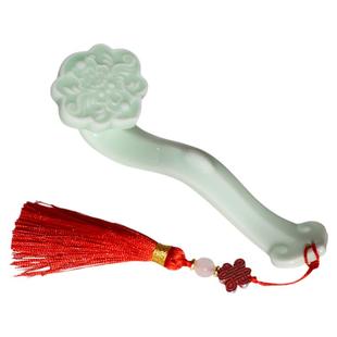 创意陶瓷玉如意小摆件中式家居客厅书房书桌镇纸笔架装饰品小配件