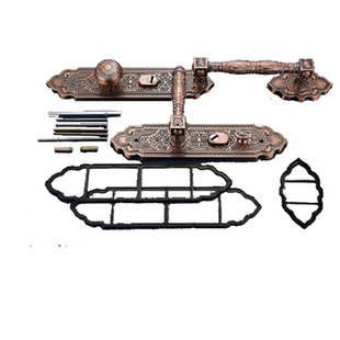 豪华别墅锌合金大门把手双开门对开门拉手加厚防盗门执手锁通用型