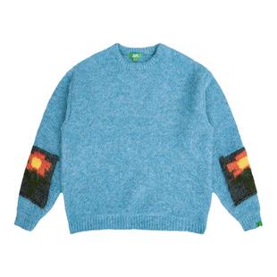 Melting Sadness织片小花套头情侣针织宽松毛衣春季上衣