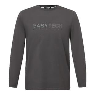 迪柯尼底抓绒圆领棉T秋季男士高支高密简约字母长袖T恤