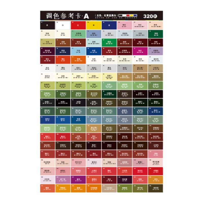 调色配方比例色卡家具维修皮衣色粉油漆色浆膏实物上色参考海报