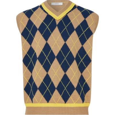 【折扣】Pringle of Scotland 男秋冬菱形格纹绵羊毛背心针织衫