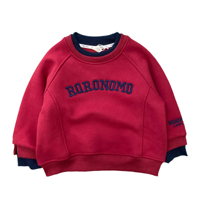 加绒卫衣男童假两件时尚洋气