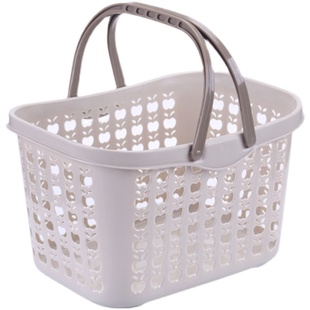 超市购物篮手提篮塑料收纳筐大号买菜篮子零食啤酒篮加厚采摘篮子