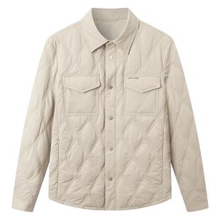 [鹅绒工装风]梦特娇男款羽绒服翻领25冬季菱形格外套保暖时尚厚J