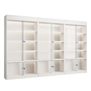 玻璃展示柜带锁礼品柜美甲店货柜超市展示架多层美容院产品陈列柜