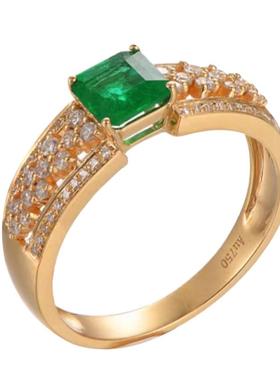 祖母绿戒指呼啦啦18K金附运费险