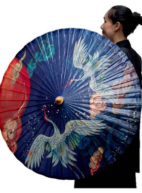 矛文女元图案定制手绘伞加纱伞