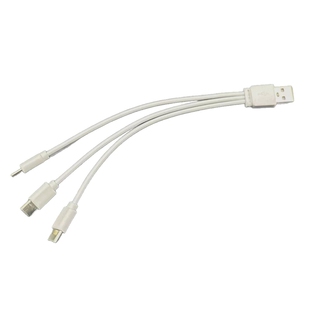 2A一拖三USB转三个Type C快充充电线三合一USB-C快充线适用华为小米三星手机充电宝移动电源充电线12cm/20cm